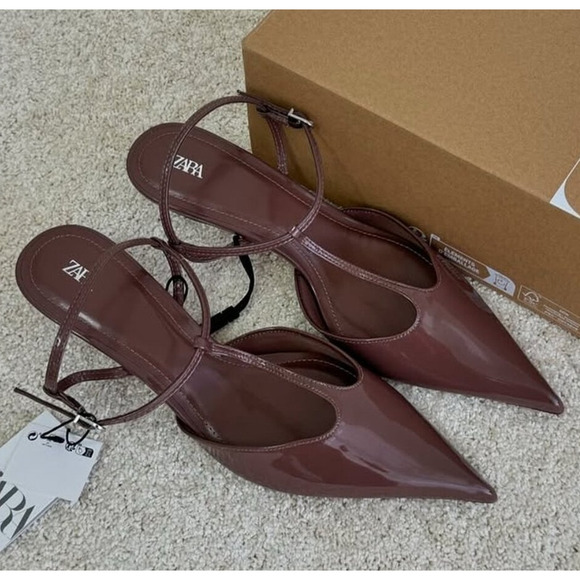 ZARA Heels with Front Strap NWT - Picture 3 of 16